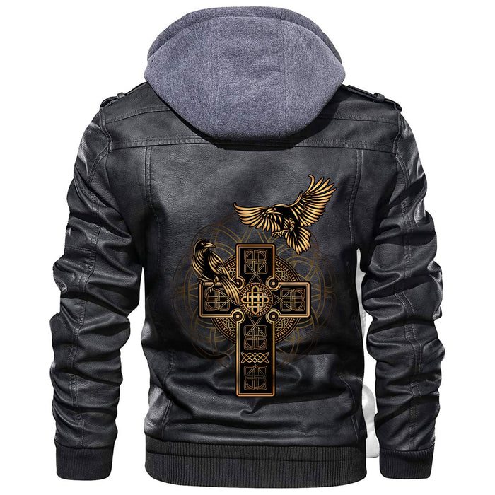 
Golden Reven Cross Leather Jacket A35 hot Baseball Jacket 2025 3DBJ6579