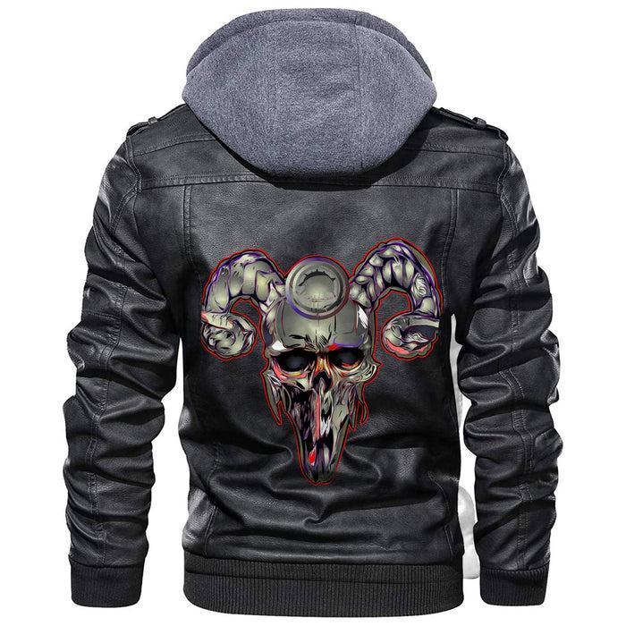
Skull Helmet With Horns Leather Jacket A35 hot Baseball Jacket 2025 3DBJ8327