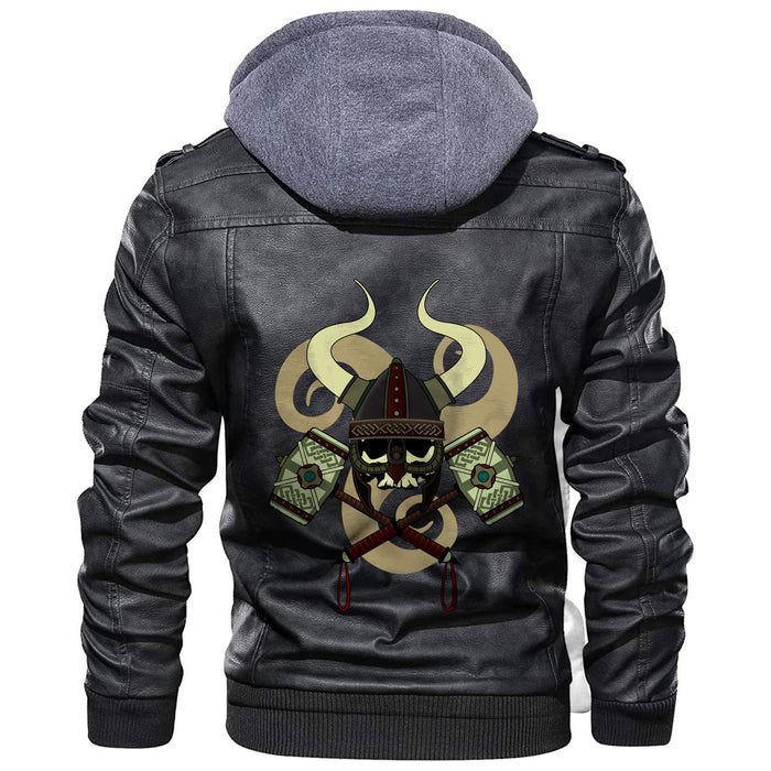 
Skull With Horned Helmet Leather Jacket A35 hot Baseball Jacket 2025 3DBJ1220