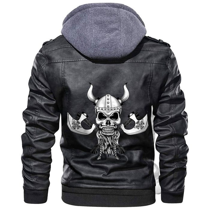 
Skull Helmet With Horns And Two Crossed Axes Leather Jacket A35 hot Baseball Jacket 2025 3DBJ4813