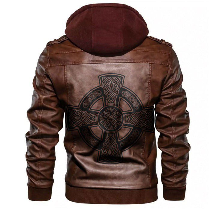 
Image Celtic Cross With Patterns Leather Jacket A35 hot Baseball Jacket 2025 3DBJ3391