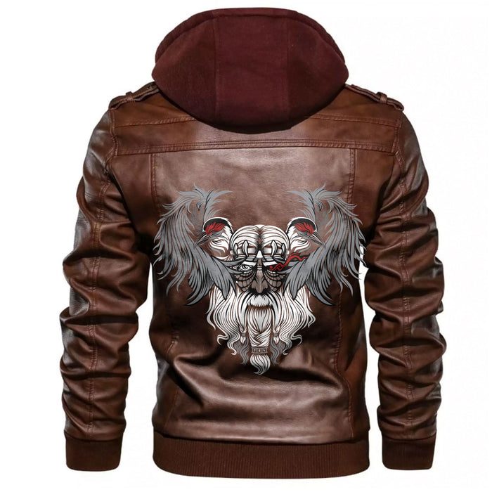 
God Odin With Two Ravens Leather Jacket A35 hot Baseball Jacket 2025 3DBJ8607