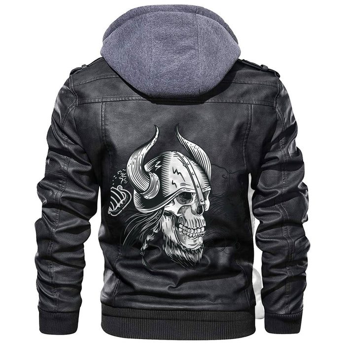 
Skull In The Helmet Of The Viking Leather Jacket A35 hot Baseball Jacket 2025 3DBJ1255