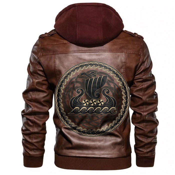 
Drakkar Ship Sailing On The Stormy Sea Leather Jacket A35 hot Baseball Jacket 2025 3DBJ801