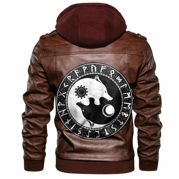 
Hati and Skoll Sun And Moon Leather Jacket A35 hot Baseball Jacket 2025 3DBJ4855