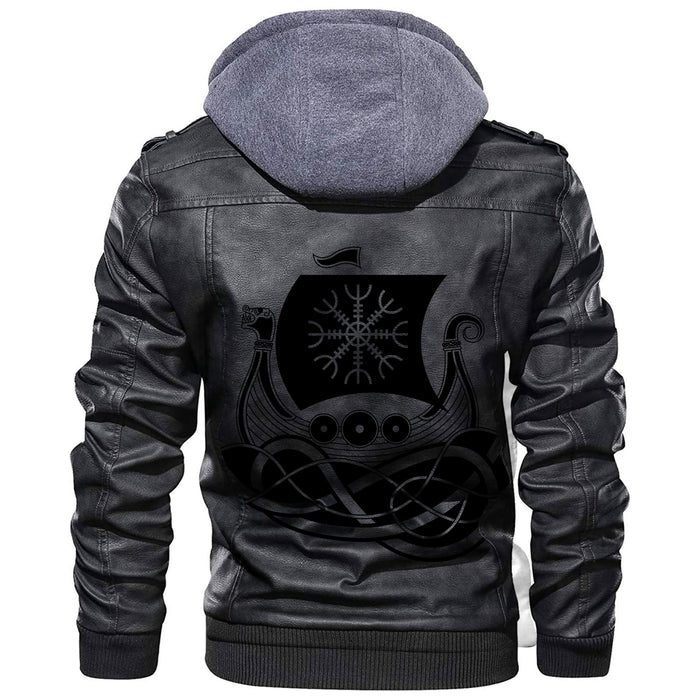 
Drakkar Aegishjalmur Leather Jacket A35 hot Baseball Jacket 2025 3DBJ9056