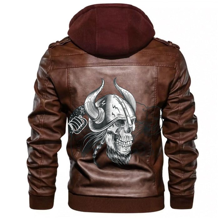 
Skull In The Helmet Of The Viking Leather Jacket A35 hot Baseball Jacket 2025 3DBJ1255