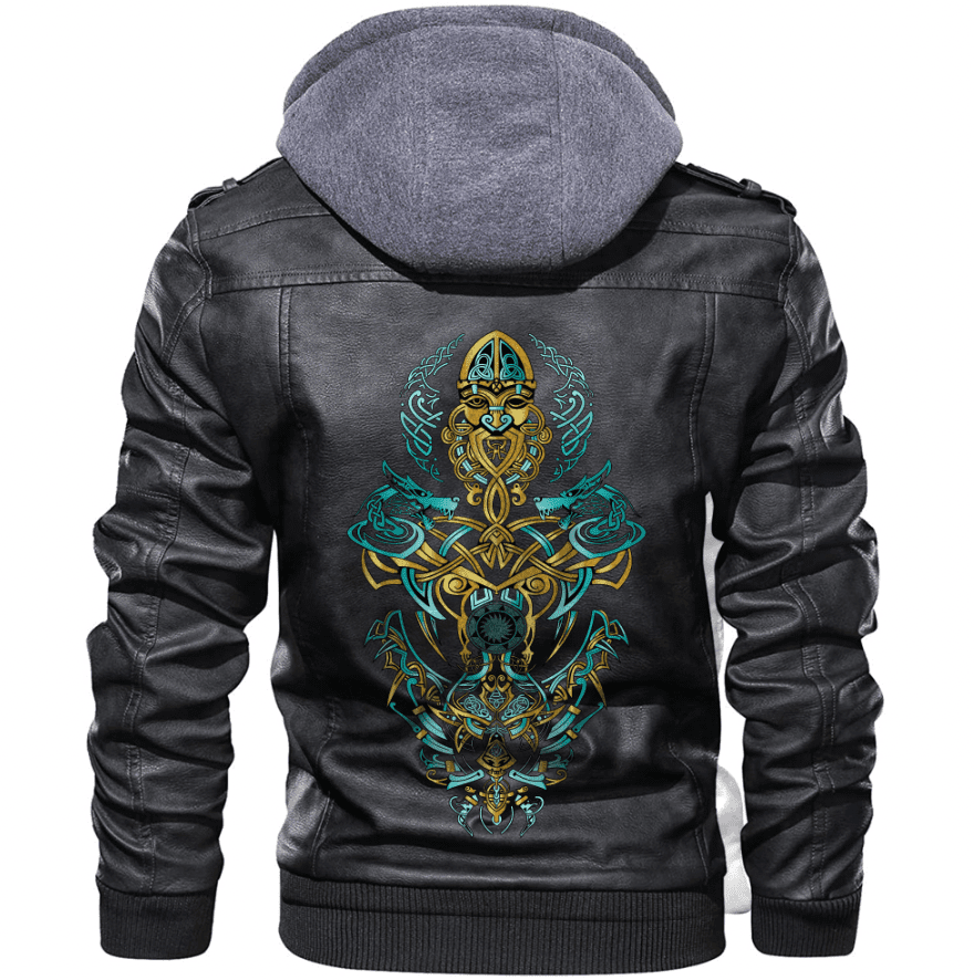 
Viking Celtic Tattoo Zip Leather Jacket A31 hot Baseball Jacket 2025 3DBJ4626