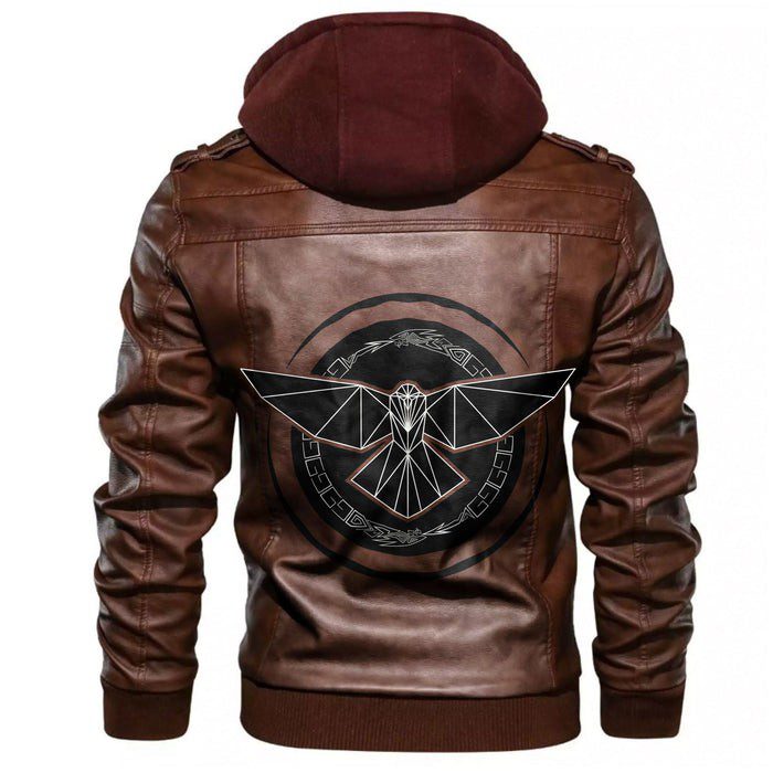 
Raven With Open Wings Against Sacred Sign Of Vikings Leather Jacket A35 hot Baseball Jacket 2025 3DBJ4568