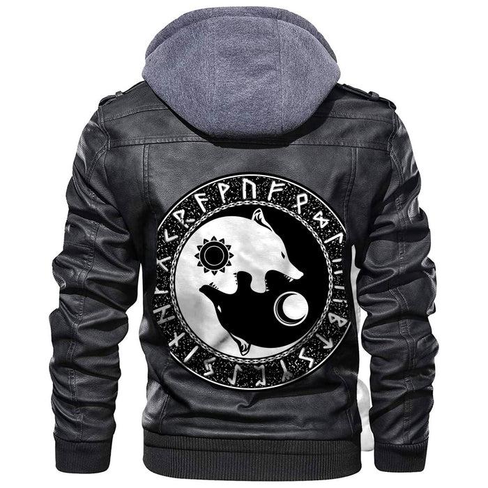 
Hati and Skoll Sun And Moon Leather Jacket A35 hot Baseball Jacket 2025 3DBJ4855