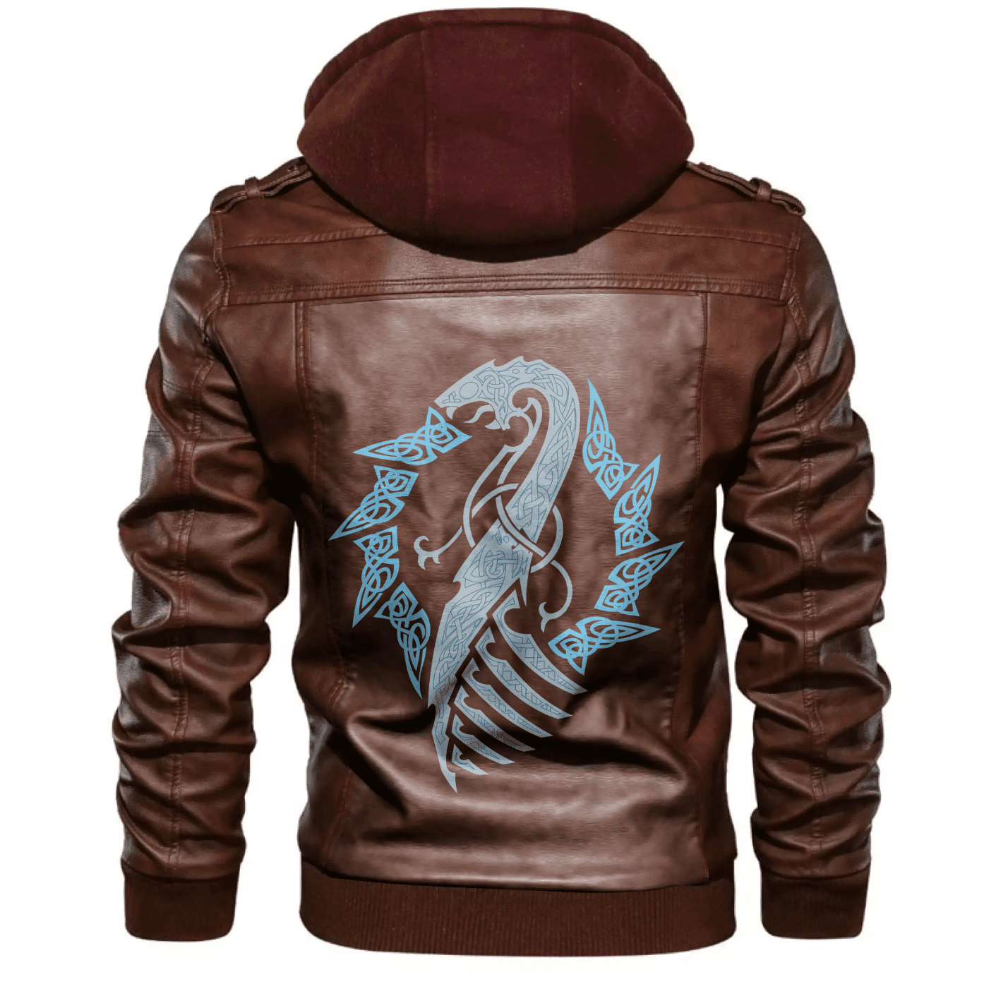 
Viking Ship Tattoo Zip Leather Jacket A31 hot Baseball Jacket 2025 3DBJ8216
