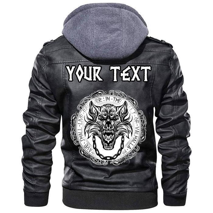 
Custom Fenrir Wolf and Old Runes Leather Jacket A35 hot Baseball Jacket 2025 3DBJ6524