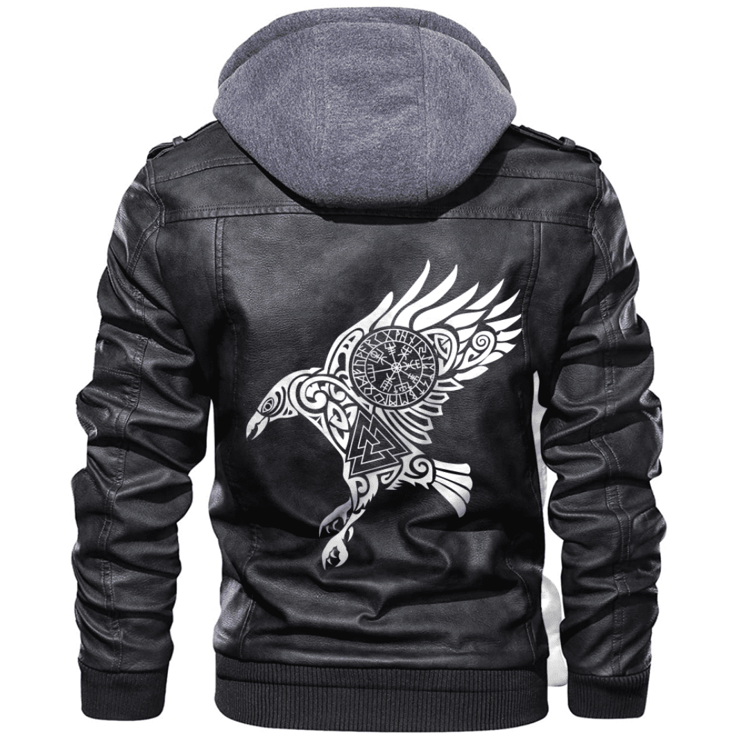 
Raven Odin Special Zip Leather Jacket A31 hot Baseball Jacket 2025 3DBJ8390