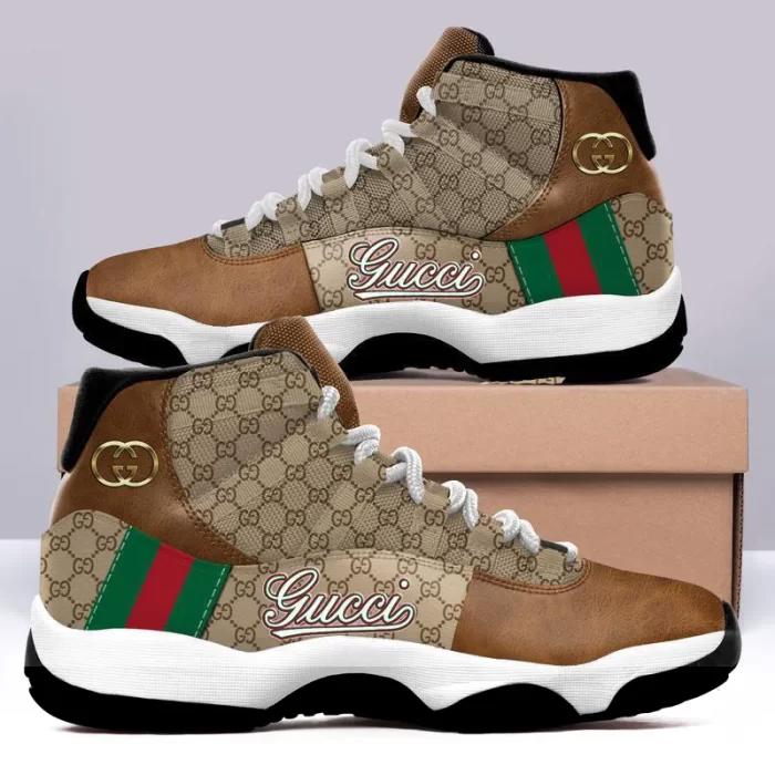 Brown gucci air jordan 11 sneakers shoes jd11109