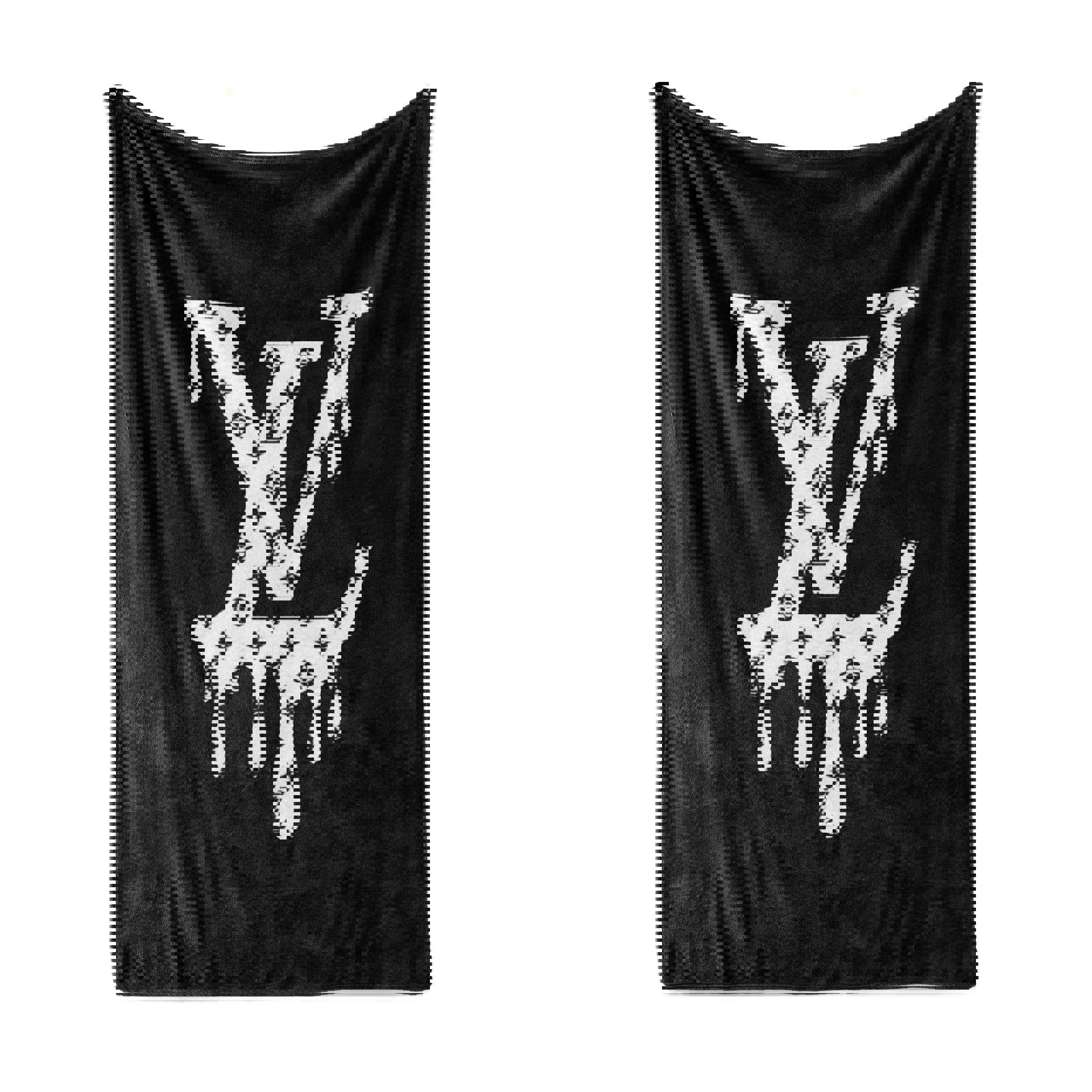 Louis vuitton dirty logo luxury brand premium fleece sherpa blanket sofa decor bl3133