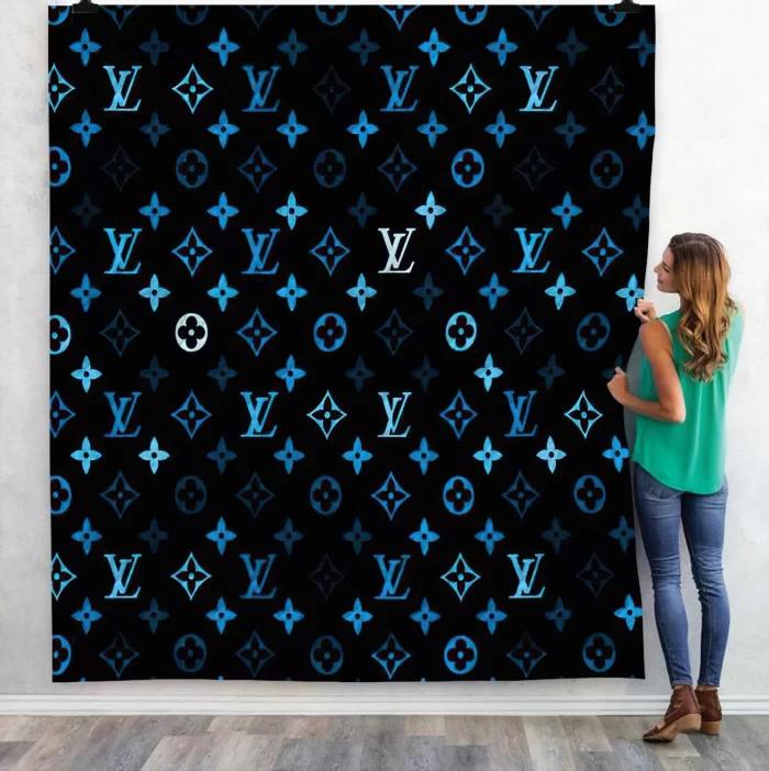 Louis vuitton fashion luxury brand premium fleece sherpa blanket sofa decor bl2025