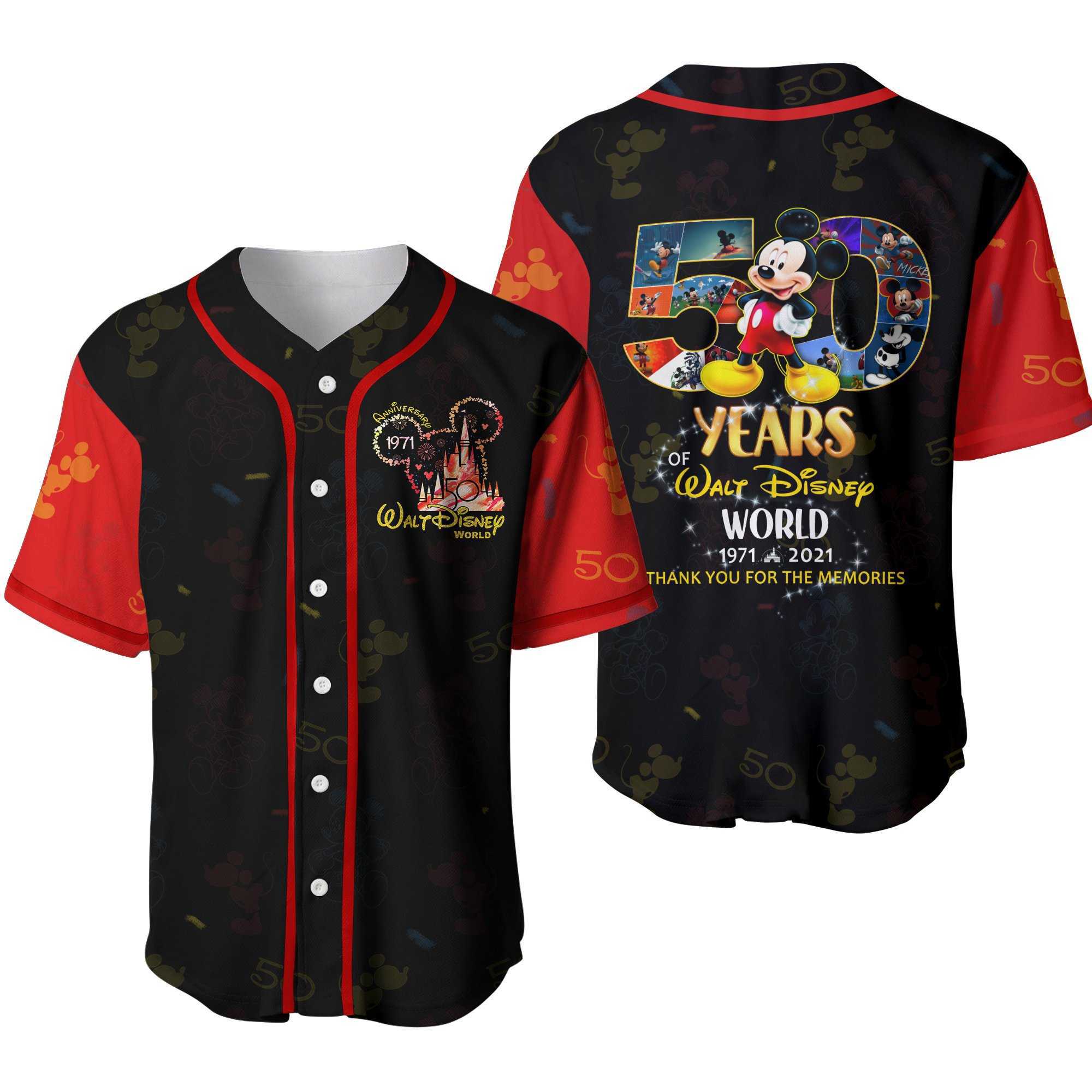 Baseball jersey shirt all over print 50th anniversary disney gift mickey mouse bjs891