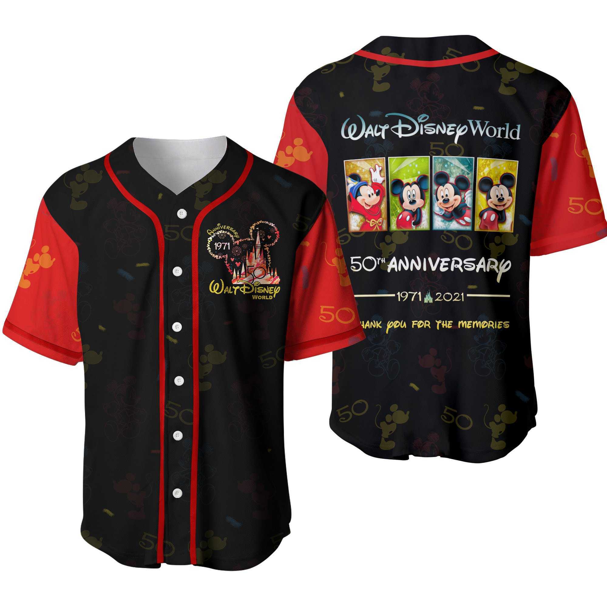 Baseball jersey shirt all over print 50th anniversary disney gift mickey mouse bjs892