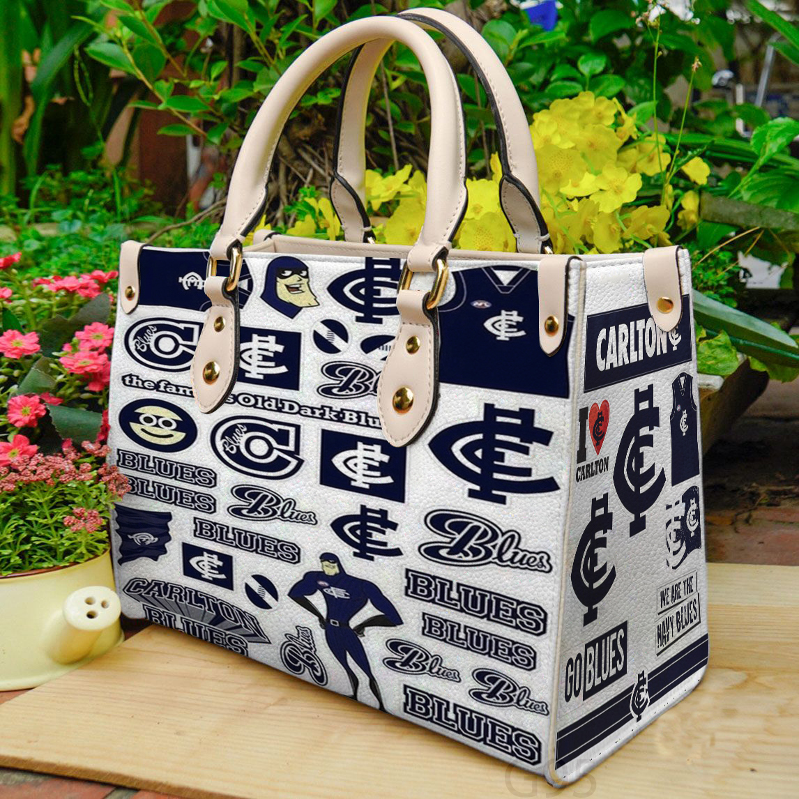 Carlton football women leather hand bag
