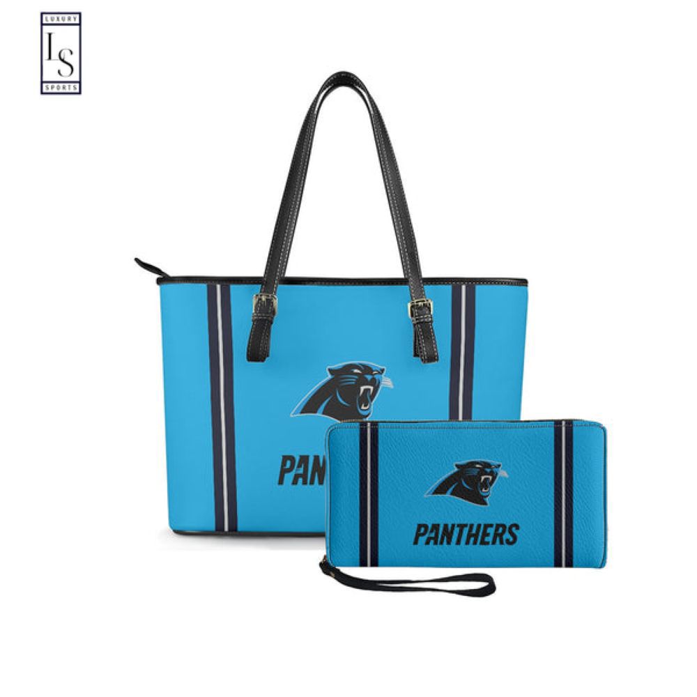 Carolina panthers combo purses and leather tote bag