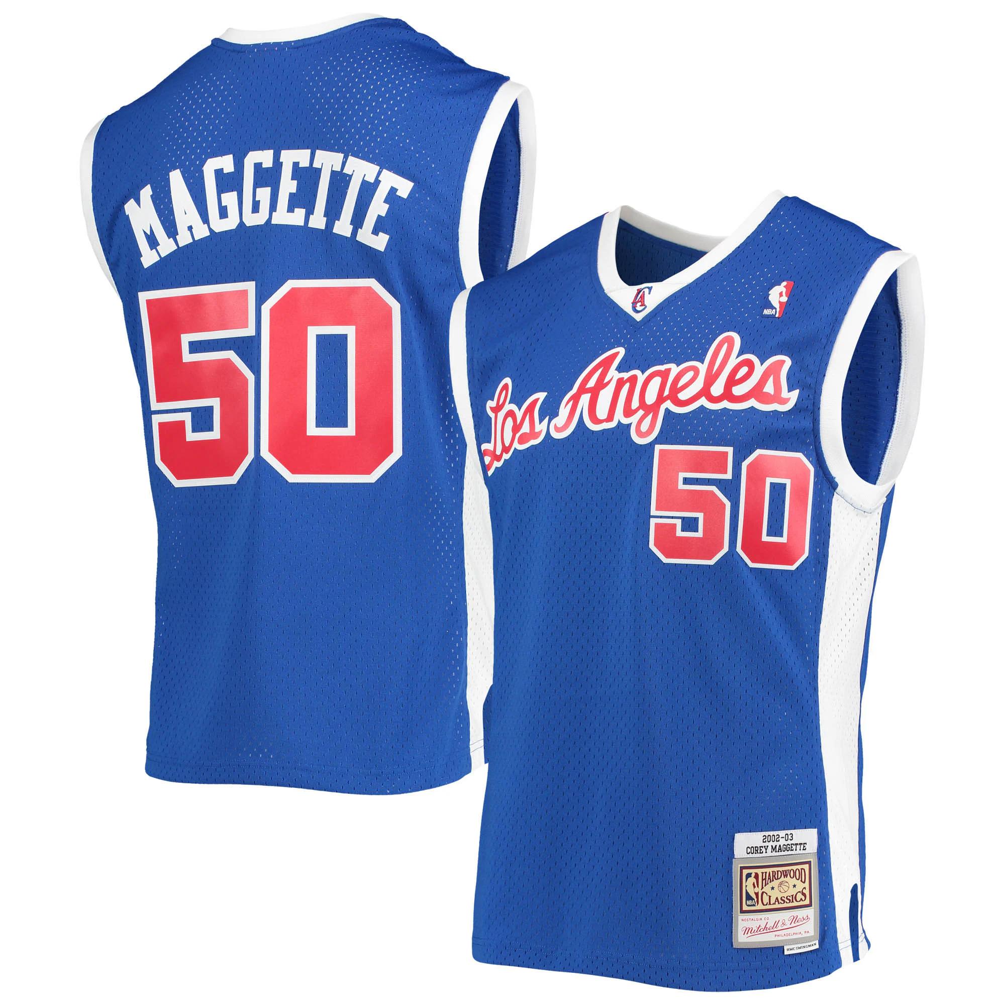 Corey maggette la clippers mitchell & ness 2001/02 hardwood classics swingman jersey for nba basketball fans 
