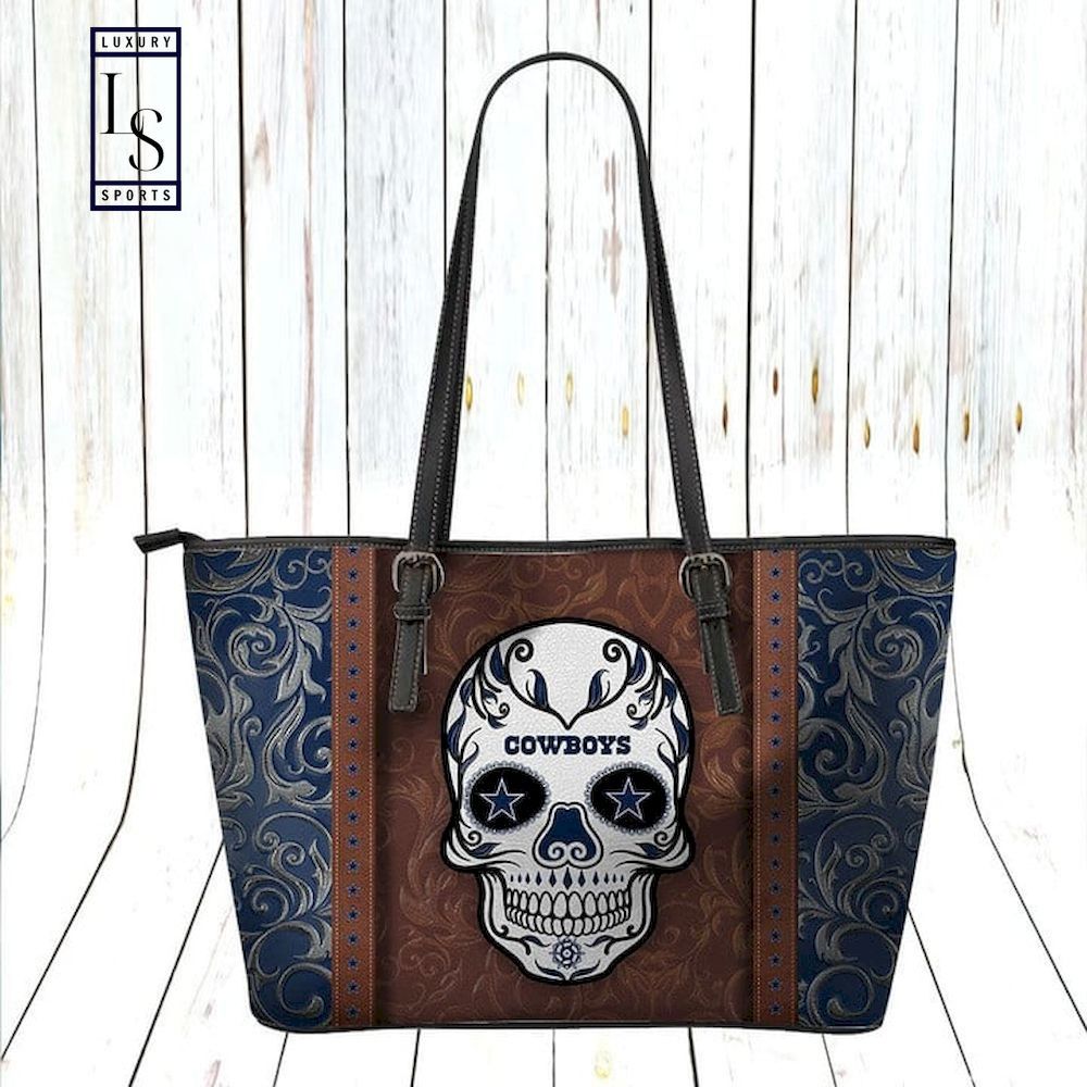 Dallas cowboys calavera leather tote bag