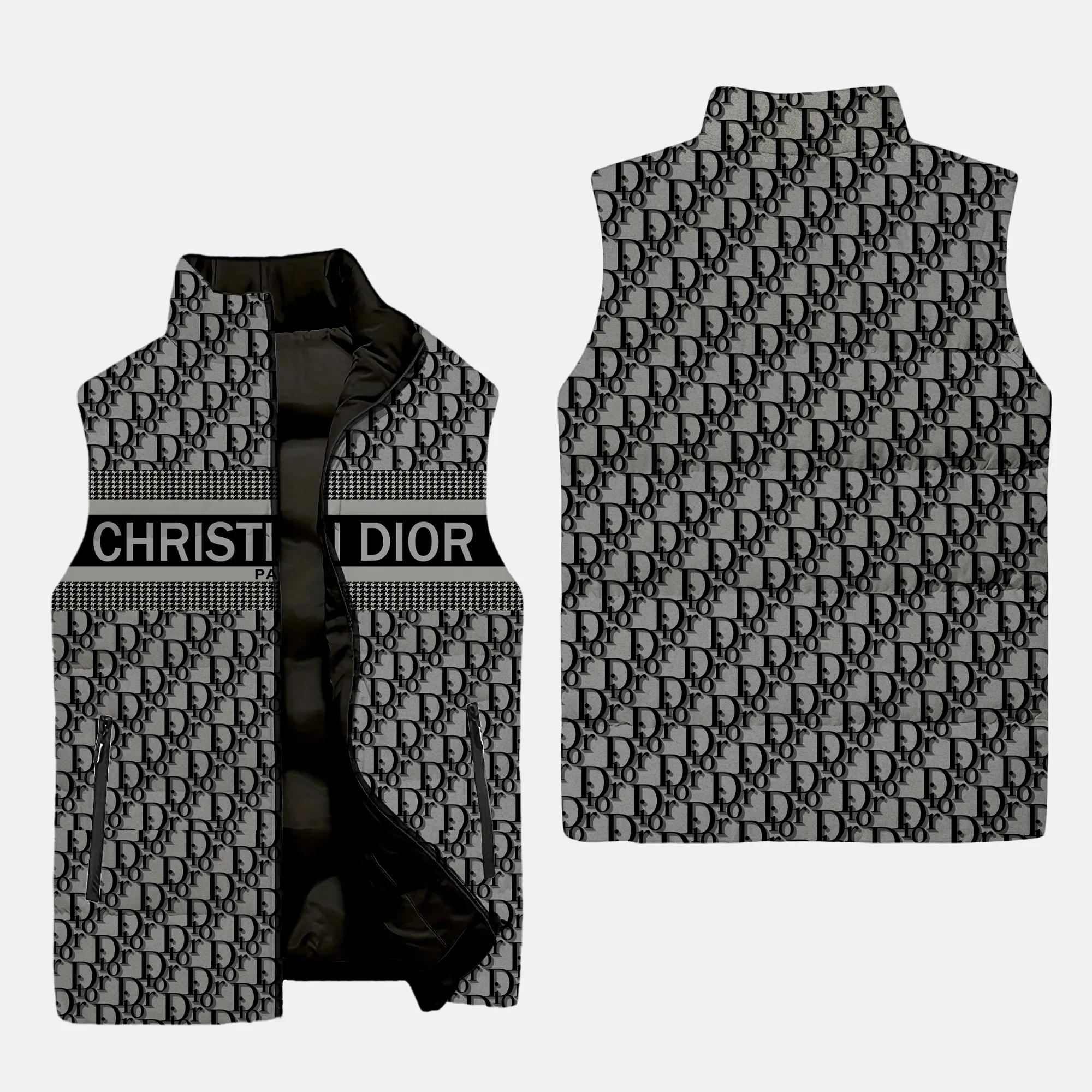 Dior luxury brand 3d sleeveless puffer jacket