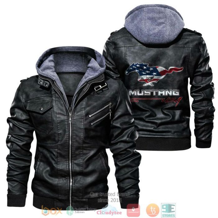 Ford mustang us flag leather jacket lj1223