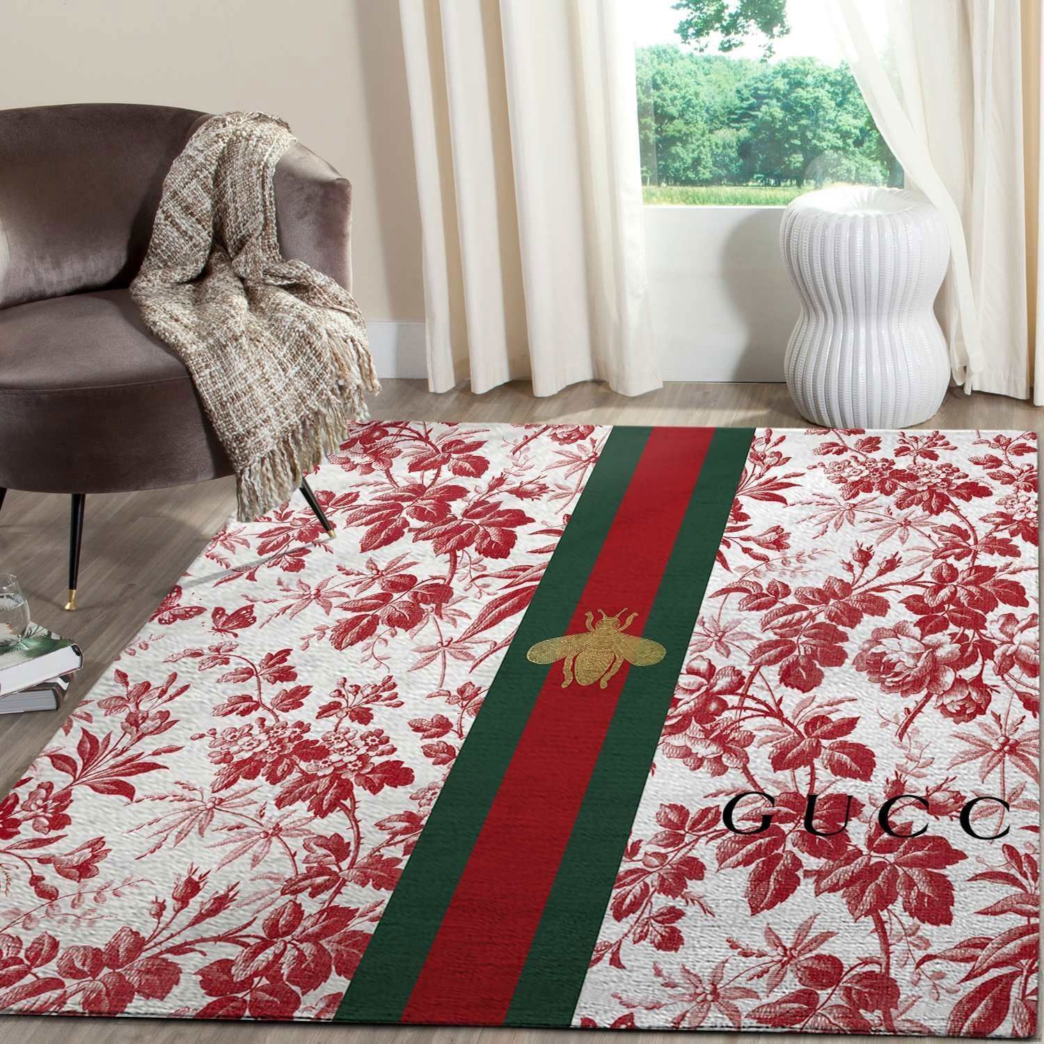 
                    gucci flower bee luxury area rug for living room hot 2023 bedroom carpet home decor mat
                