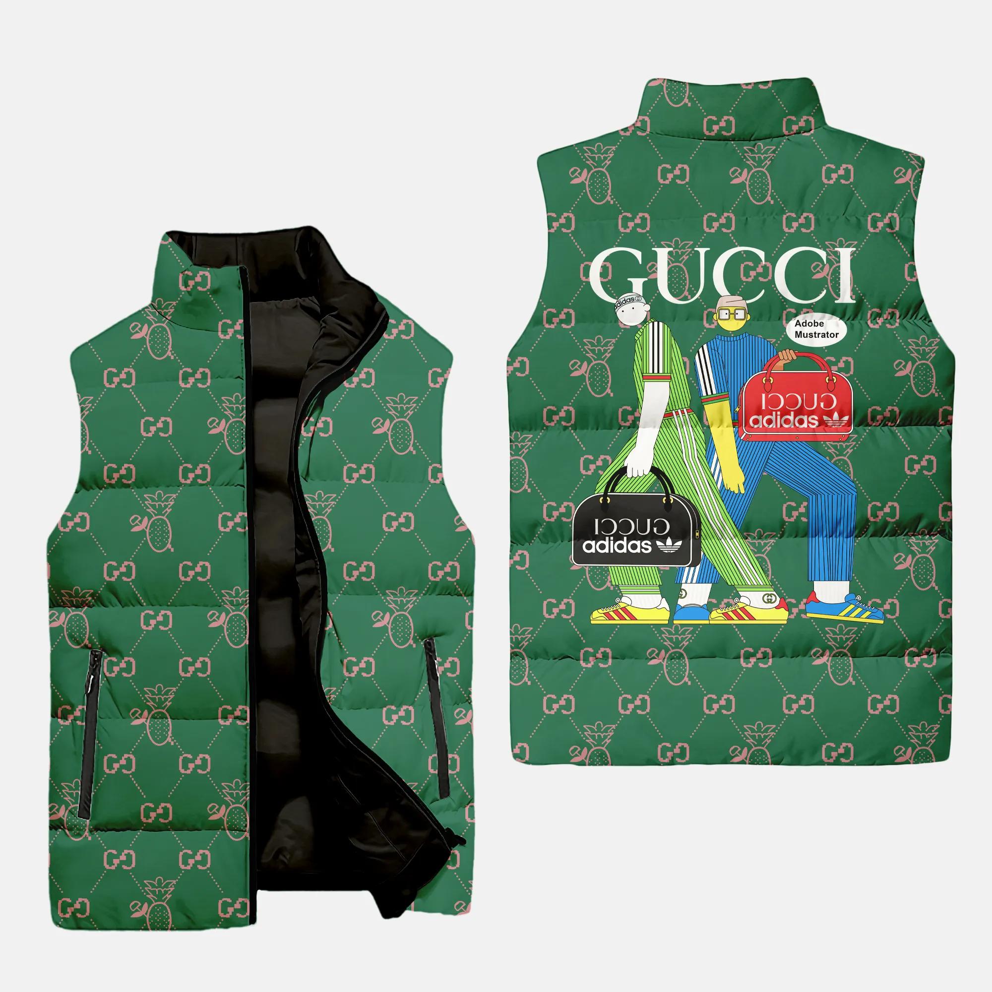 Gucci two men luxury brand 3d sleeveless puffer jacket