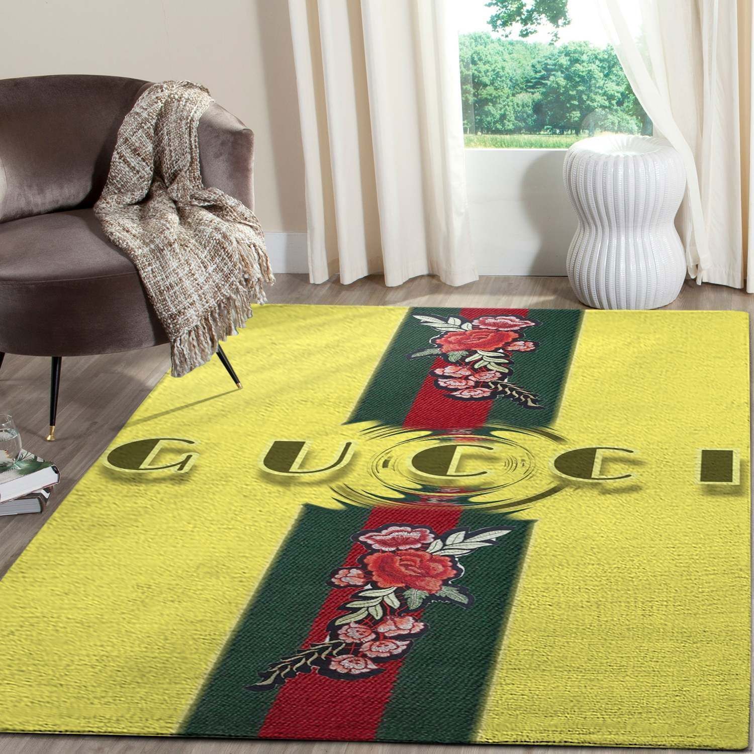 
                    gucci yellow luxury area rug for living room hot 2023 bedroom carpet home decor mat
                