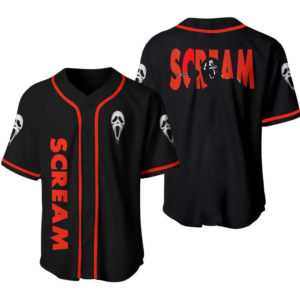 Horror scream baseball jersey,horror scream baseball jersey