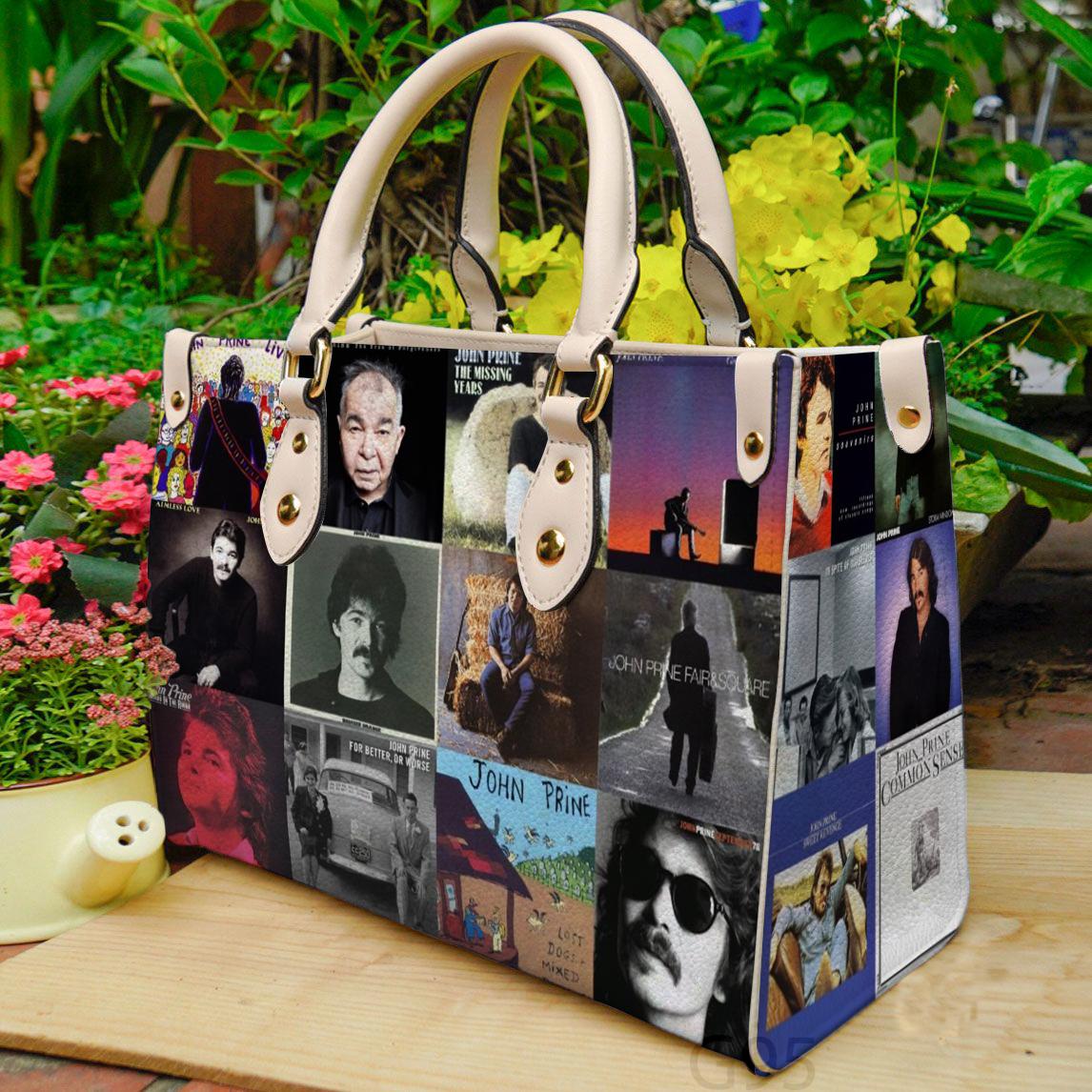 John prine women leather hand bag