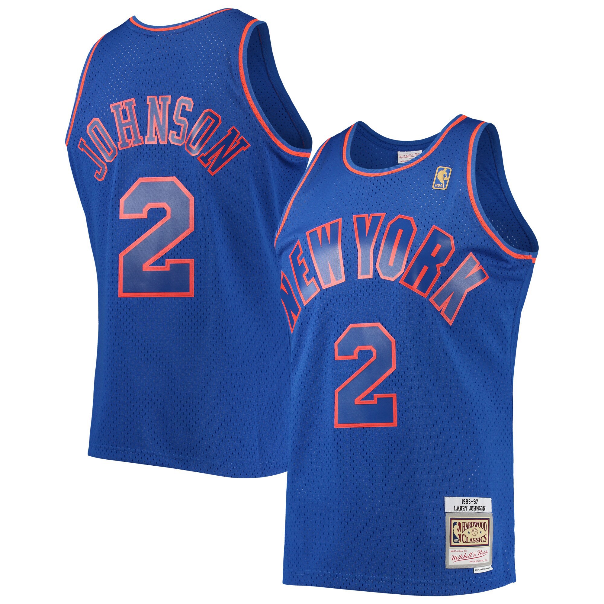 Larry johnson new york knicks mitchell & ness 1996-97 hardwood classics swingman jersey for nba basketball fans 