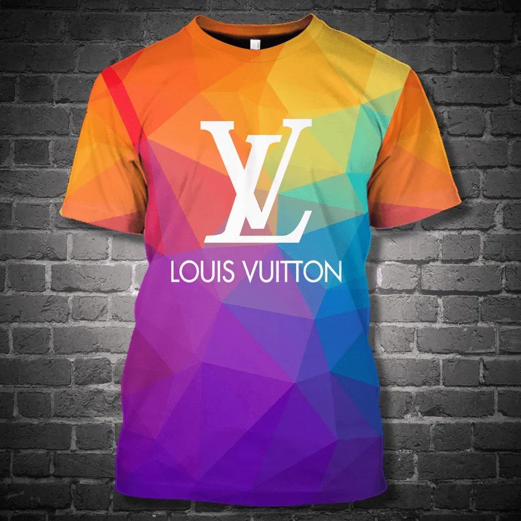 Louis vuitton colorful luxury brand premium unisex t-shirt outfit for men women