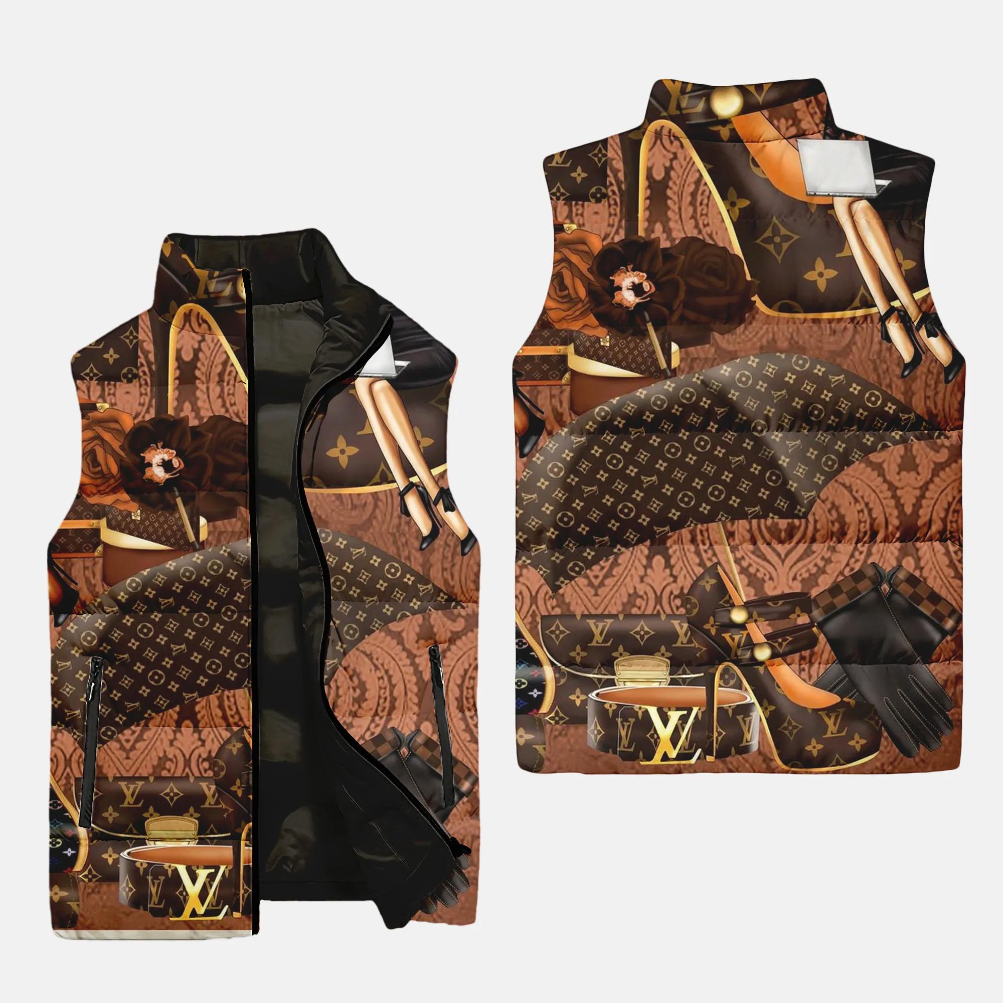 Louis vuitton fashion luxury brand 3d sleeveless puffer jacket