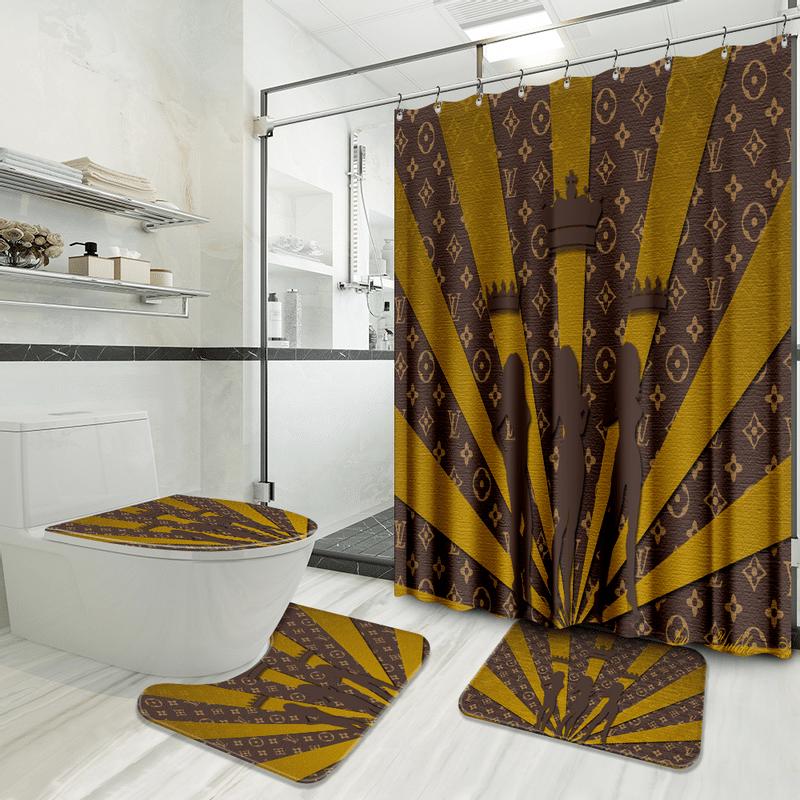 
                louis vuitton hot fashion logo luxury brand bathroom set home decor
            