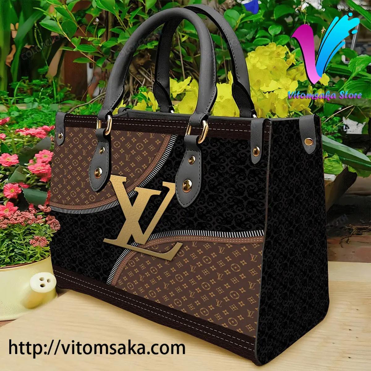 
            louis vuitton yellow logo brown black luxury brand fashion premium women small handbag for beauty
          