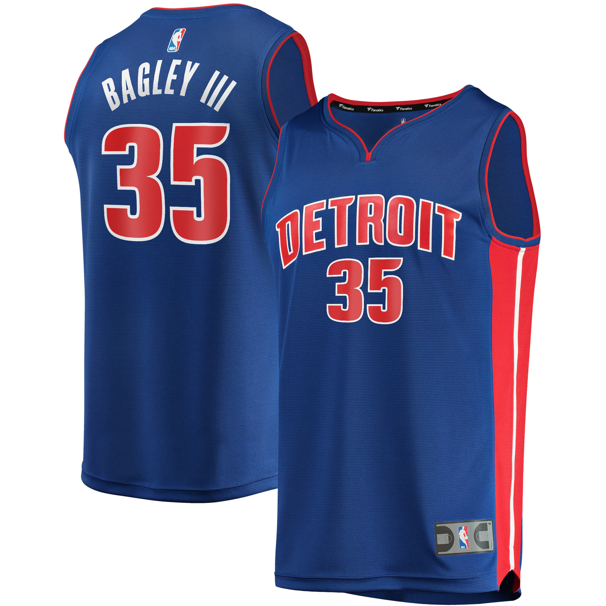 Marvin bagley iii detroit pistons fanatics branded 2021/22 fast break replica jersey for nba basketball fans 
