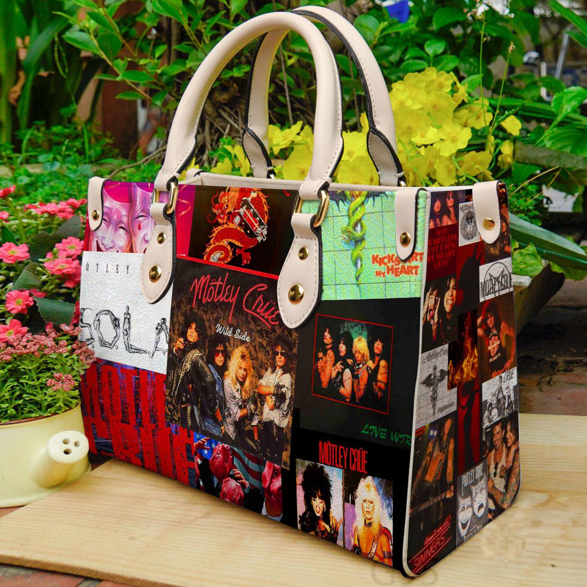 Motley crue women leather hand bag