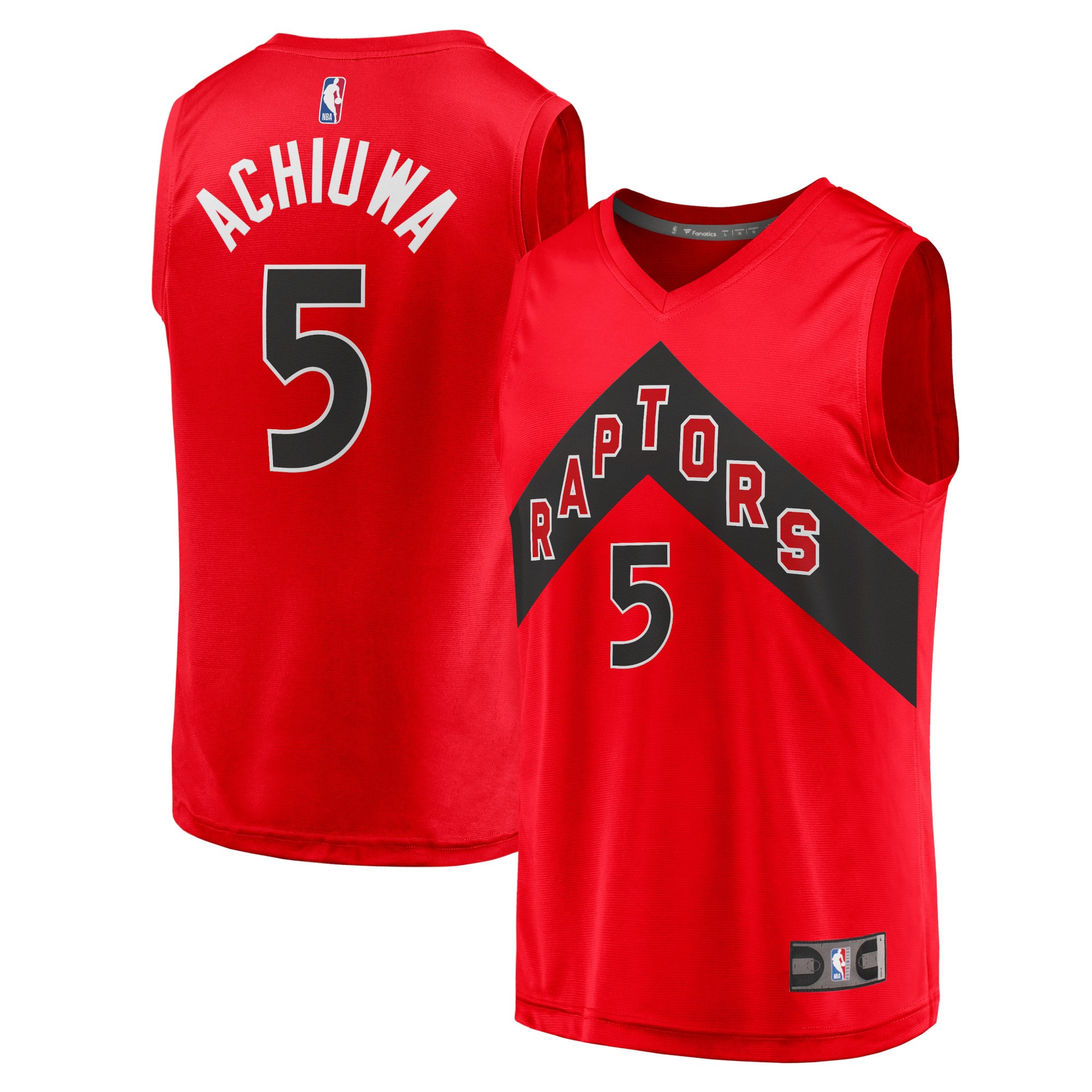 Precious achiuwa toronto raptors fanatics branded 2021/22 fast break replica jersey for nba basketball fans 