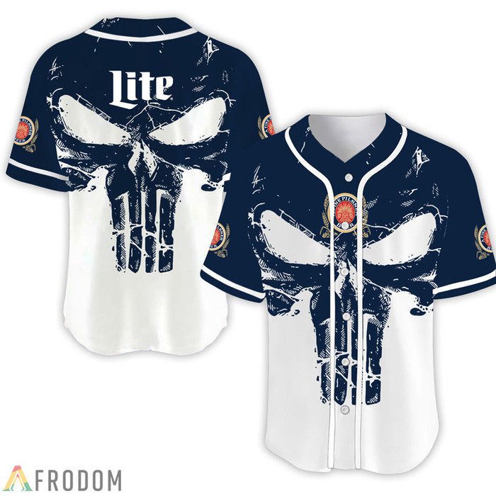 Retro skull miller lite baseball jersey