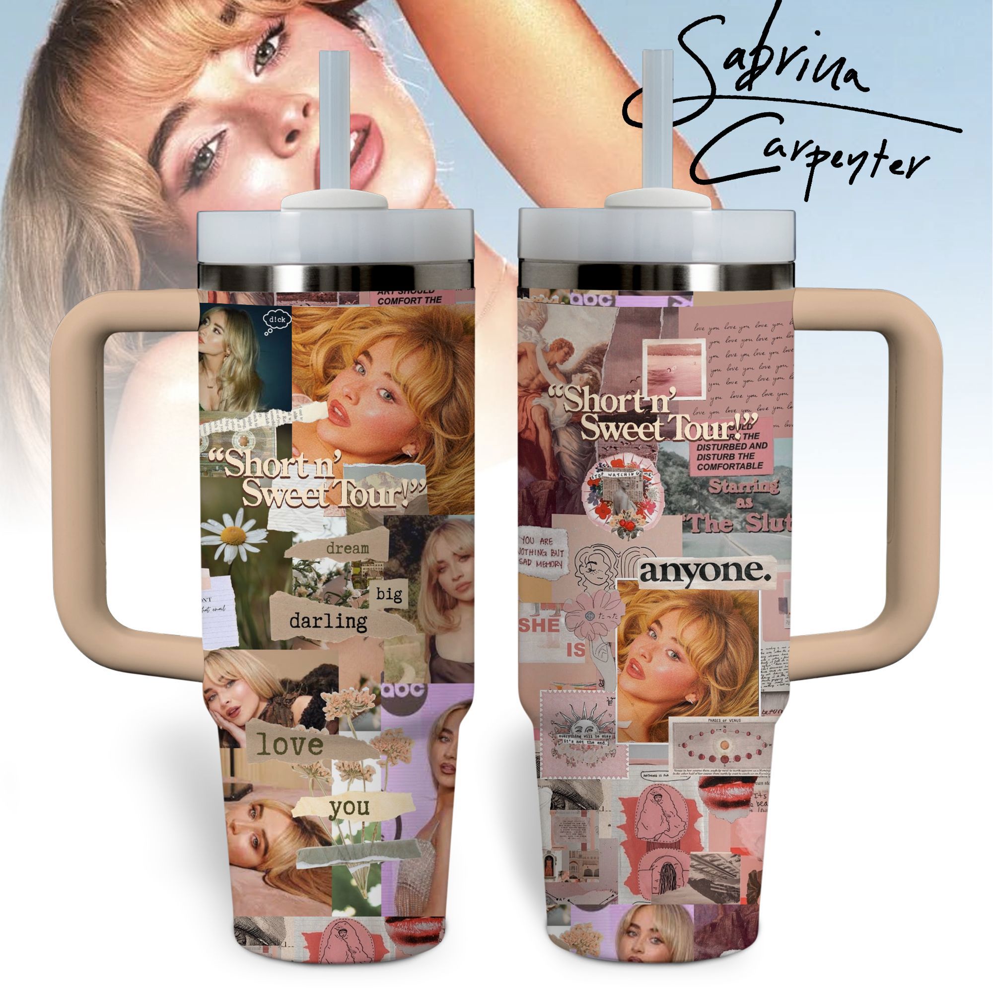 Sabrina carpenter music custom 40oz stanley tumbler zst1008