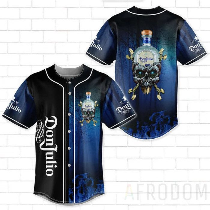 Skull with don julio baseball jersey