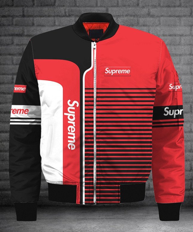 Supreme logo red luxury brand bomber jacket