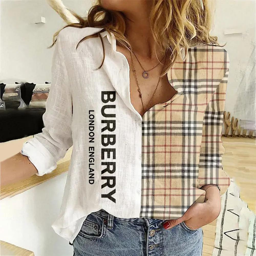 Burberry Luxury Women Casual Shirt Linen Shirt WCS1012