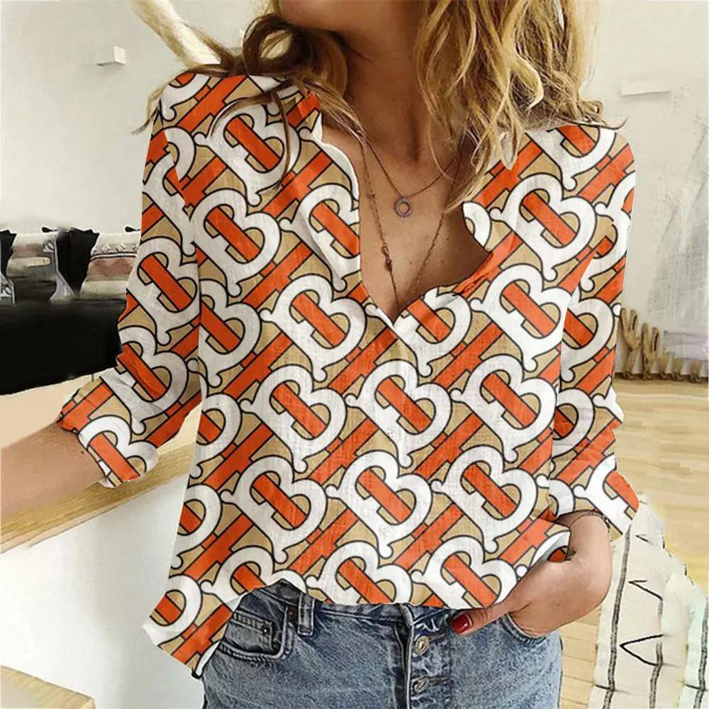 Burberry Luxury Women Casual Shirt Linen Shirt WCS1017