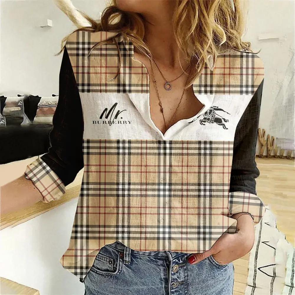 Burberry Luxury Women Casual Shirt Linen Shirt WCS1018