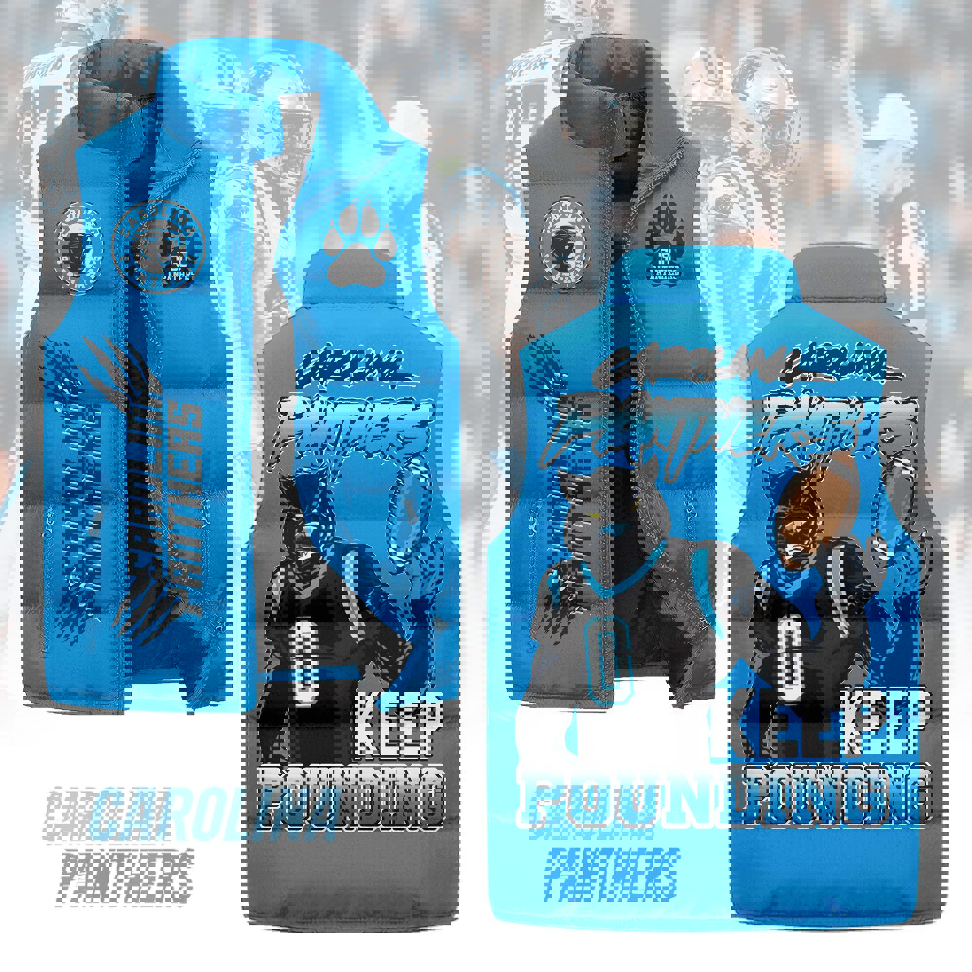 Carolina Panthers Sleeveless Coat Sleeveless Vest Gift For Fans