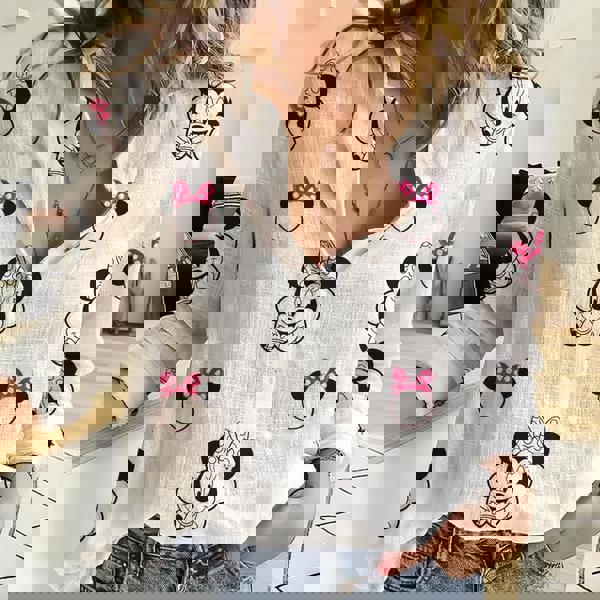 Cute Disney Mickey Minnie Pattern Women Casual Shirt Long Sleeve Casual Shirt
Women Shirt